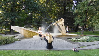 ポーランドならではの噴水オブジェ♪