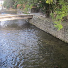 お堀の一角のような沢端川沿いに立地しています