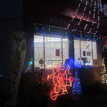 冬の夜は電飾が輝いていました