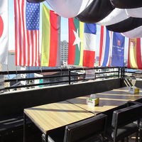 朝食スペースの屋上テラス