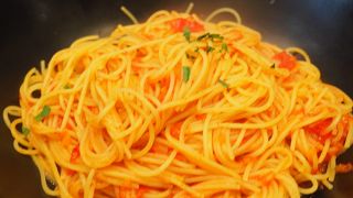 ボリュームの多いスパゲッティ