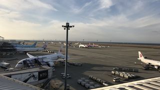 国際線の機材が間近に見れます