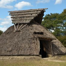 現地には再現住居がある