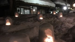 かまくら祭りのライトアップ