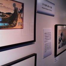 北斎の浮世絵作品（復刻版）が多数展示