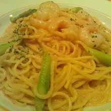 えびクリーム明太子スパゲッティ