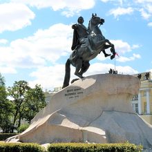 額装品　古典版画　ピュートル大帝の青銅騎馬像　ロシア 青銅の騎士、ピョートル大帝は、サンクトペテルブルク、ロシアの