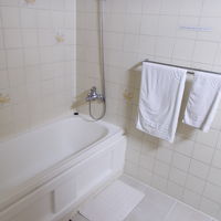 バスルームです。シャワーカーテンはありません。