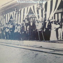 ファランポーン駅での鉄道開通式におけるラーマ５世の写真です。