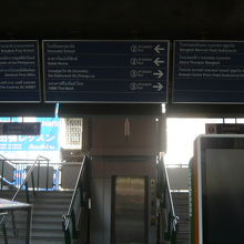トンロー駅の出口案内です。出口案内の標識が３枚もあります。
