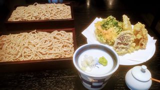天ぷらも美味しいモダンな銀座の蕎麦屋