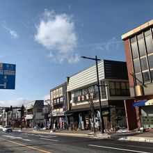 中禅寺湖畔のお土産さん食事処が立ち並ぶエリア