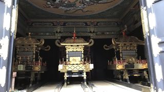 日光東照宮：神輿舎、神輿3基を