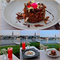 ワットアルンを見ながらの素敵なお食事タイム