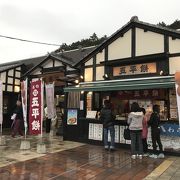 大きなSAでフードコート・土産店も充実している