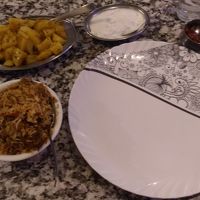 夕食（ビリヤニとジャガイモのカレー風味）