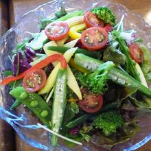 自慢の彩り野菜のサラダ