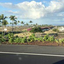 ハイウエイから見えるコナ空港