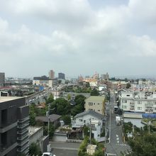  階段からの市街地の眺望