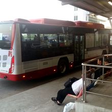 構内路を渡って右手にバス乗り場がある