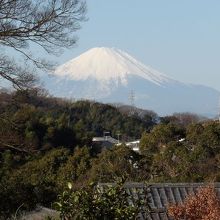 伝宗庵入口から見える富士山。