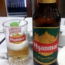 初めてのミャンマービール。あっさり飲みやすい