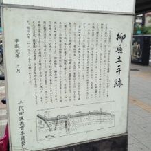 土手跡を示す看板の様子