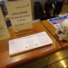 搭乗口にシンガポールの入国書類があるので忘れずに！