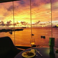 ラウンジからの夕焼けは素晴らしいの一言　100点