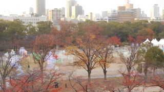 大阪城空堀の西の庭園