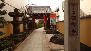 繁華街に有る静かなお寺