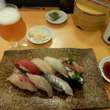 クラフトビールとお寿司