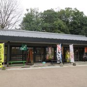 ロープウェイ山頂駅の向かい側にあってお土産物が多数。