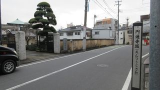 坂の途中にはいくつもお寺が建っていました。