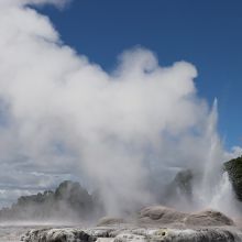 迫力ある間欠泉が間近で見られる