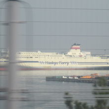 車内から眺める阪九フェリーの様子
