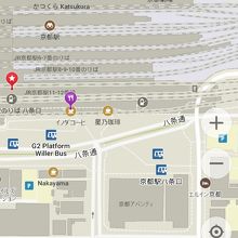 到着地～京都駅八条口