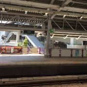 ワットパクナームから赤のソンテオに乗って下されたのがここの駅