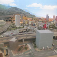 精巧に復元されたジオラマの様子。