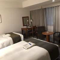 ひろびろとしたツインの角部屋