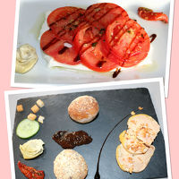 ホテルのレストランでのディナー