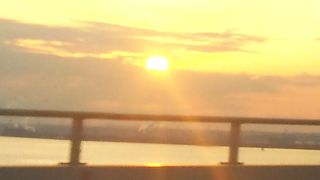 アクアラインから日の出を見る(^-^)ゝ゛