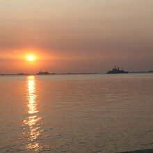 マニラ湾と夕日