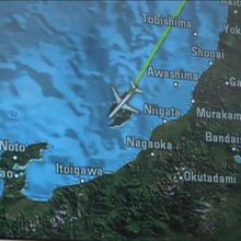 現在、佐渡島を飛行中！だが、曇ってて見えなかった!チクショー