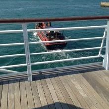 橋の下を通過する観光遊覧船