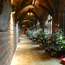 チェスター大聖堂内部クリスマスツリー
