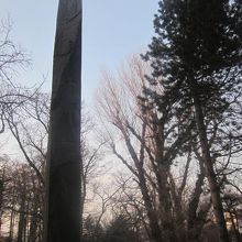 横から見ると、その薄ぺらっさにも驚かされる碑です。