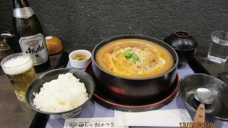 ヘルシーな豆腐かつ煮定食