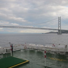 船からの撮影時は、甲板の一部も入れておくと記念になりますね。