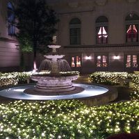 中庭が素敵にライトアップ